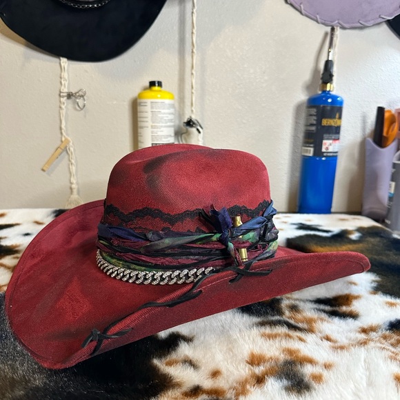 NWT Burgundy Cowgirl Hat - Picture 3 of 12